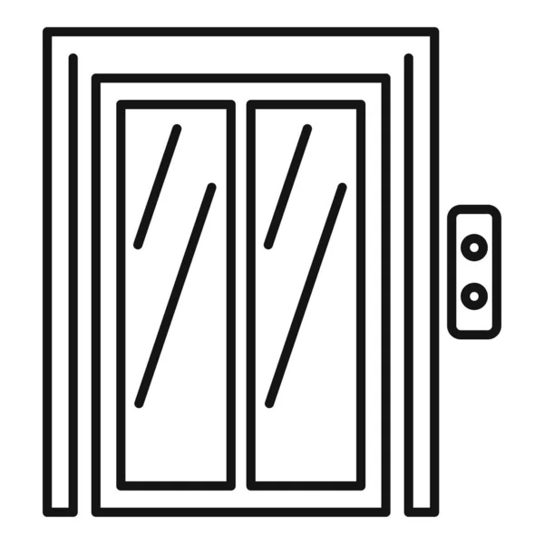 Bouton icône ascenseur, style contour — Image vectorielle