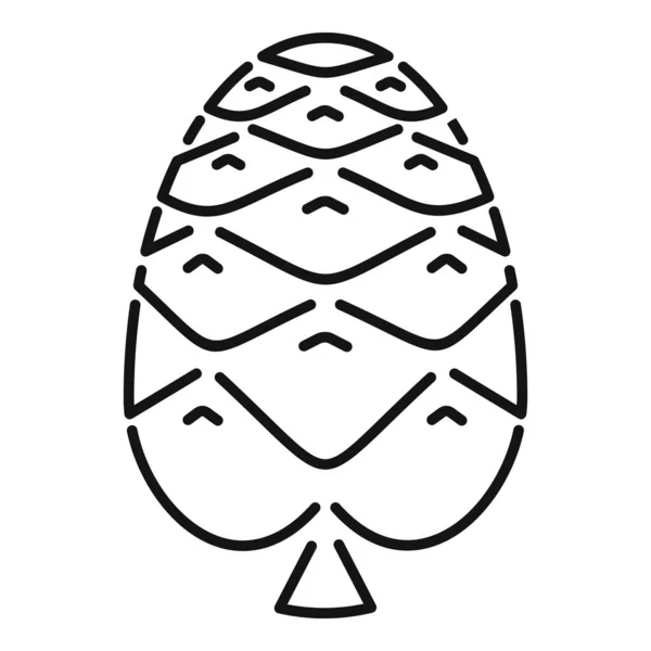 Ikona kužele borovice, styl osnovy — Stockový vektor