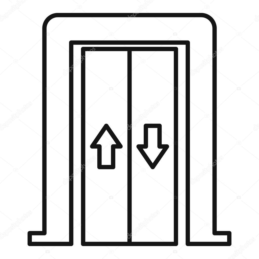 Bell elevator icon, outline style