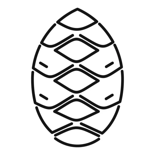 Icono de cono de pino picea, estilo de contorno — Vector de stock
