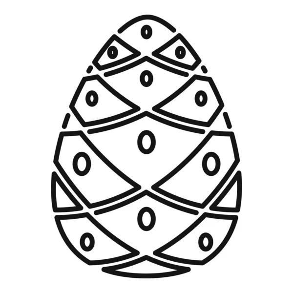 Icono de cono de pino de cedro, estilo de contorno — Vector de stock