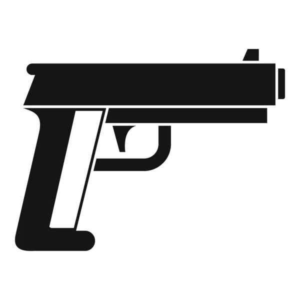 Police pistol icon, simple style — Stock Vector