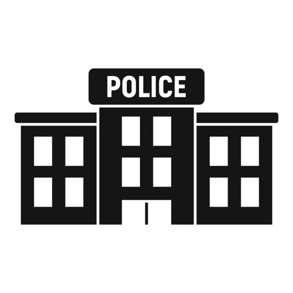Ícone da delegacia de polícia, estilo simples — Vetor de Stock