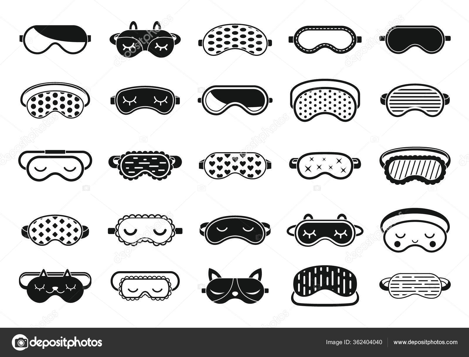 Single Hand-drawn Sleep Mask. Closed Eyes. in Doodle Style, Black Outline  Isolated on a White Background Stock Illustration - Illustration of mask,  drawing: 161165172