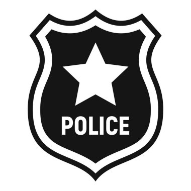 Police badge icon, simple style clipart