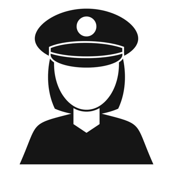 Ícone de mulher de polícia, estilo simples —  Vetores de Stock