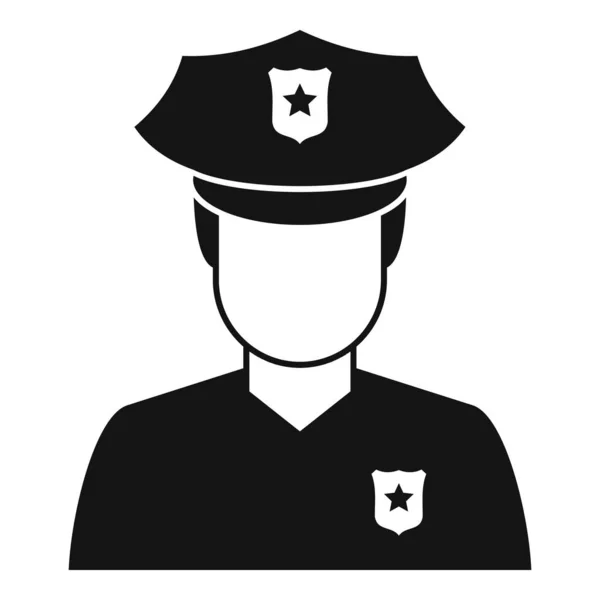 Police man icon, simple style — Stock Vector