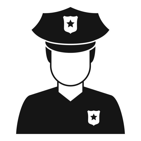 Police man icon, simple style