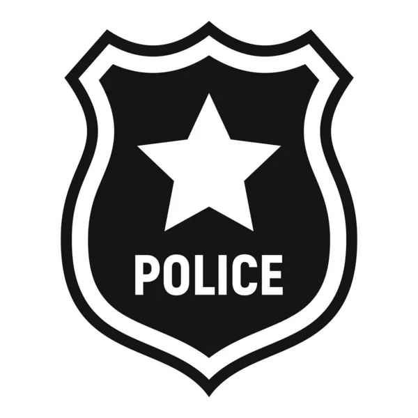 Ikona policejního odznaku, jednoduchý styl — Stockový vektor