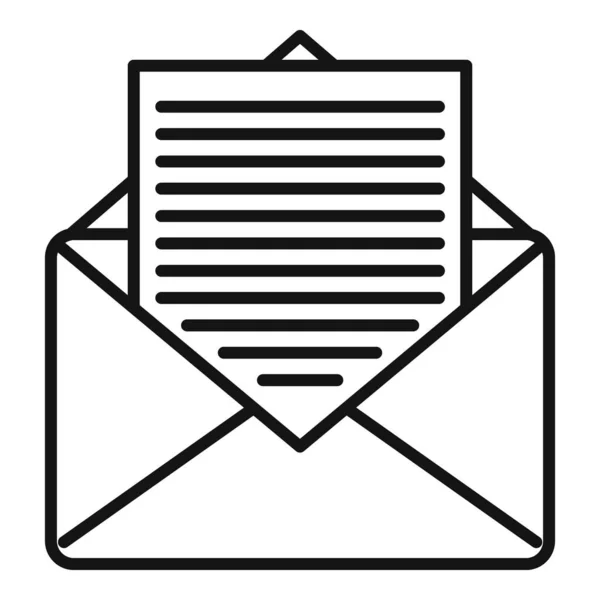 Ícone de carta de e-mail, estilo esboço — Vetor de Stock