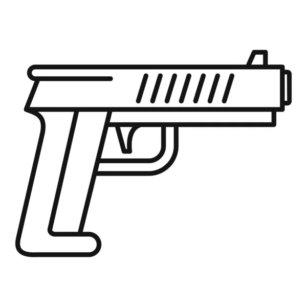 Polizeipistolen-Ikone, Outline-Stil — Stockvektor