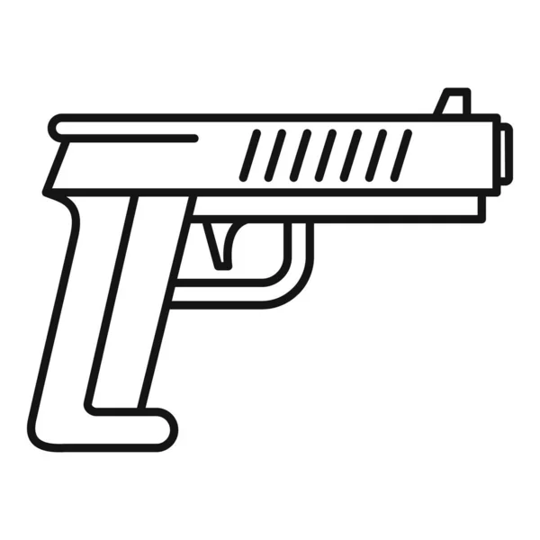 Politie pistool pictogram, Kaderstijl — Stockvector