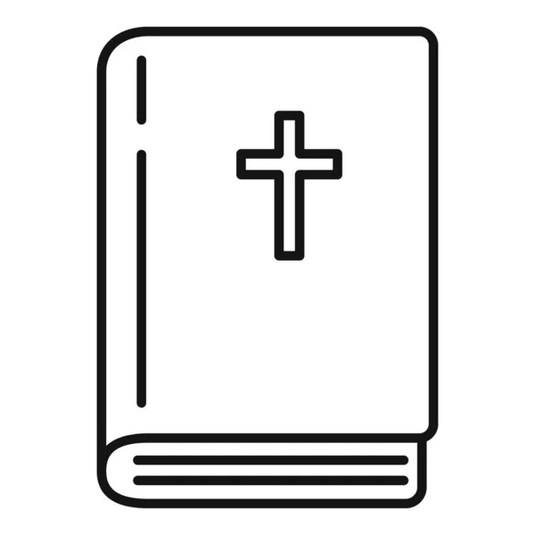 Icono del libro de la Biblia, estilo de esquema — Archivo Imágenes Vectoriales