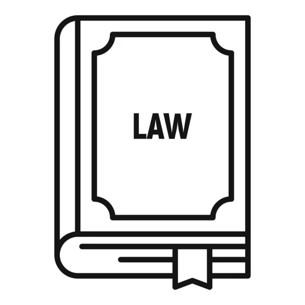 Icona del libro di legge, stile contorno — Vettoriale Stock