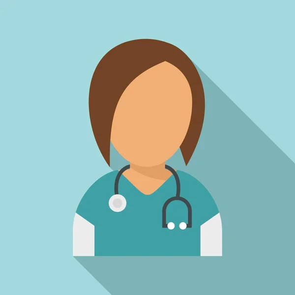 Clínica enfermeira ícone, estilo plano —  Vetores de Stock