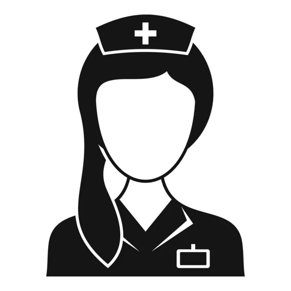 Orvos nővér ikon, egyszerű stílus — Stock Vector