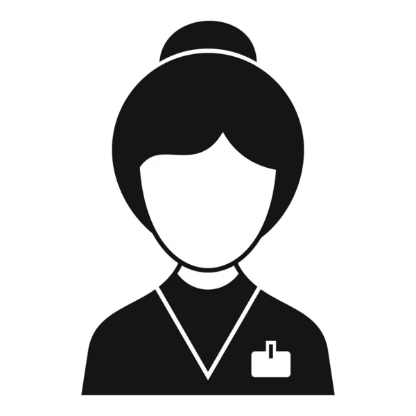 Female nurse icon, simple style — Stock Vector