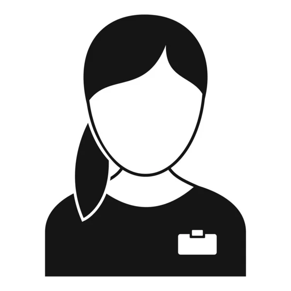 Fille infirmière icône, style simple — Image vectorielle