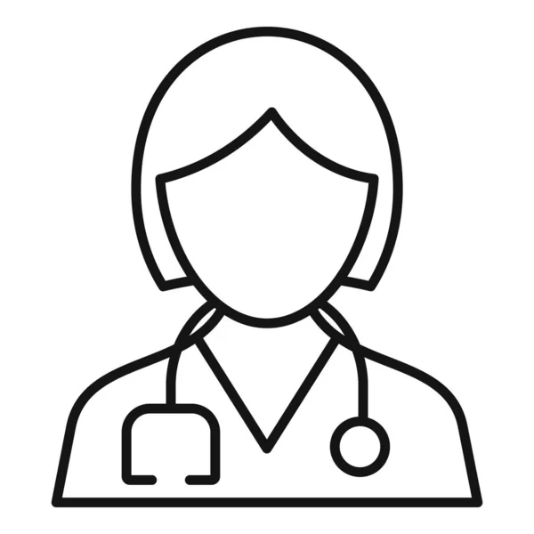Ikona pielęgniarki, styl zarysu — Wektor stockowy