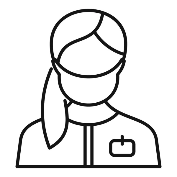 Hospital nurse icon, outline style — Stock Vector