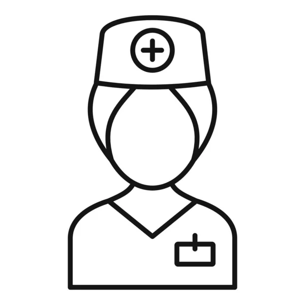 Χειρουργός νοσοκόμα εικονίδιο, περίγραμμα στυλ — Διανυσματικό Αρχείο