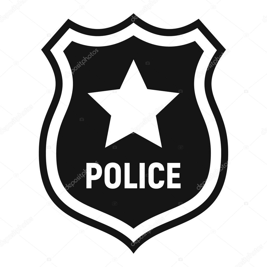 Police badge icon, simple style