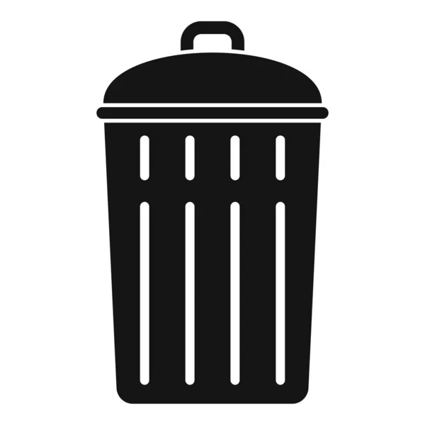 Steel recycle bin icon, simple style — Stock Vector