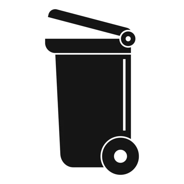 Wheel garbage container icon, simple style — Stock Vector