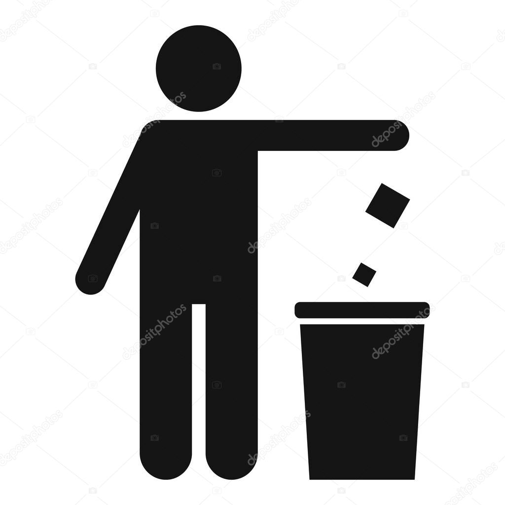 Recycling process icon, simple style