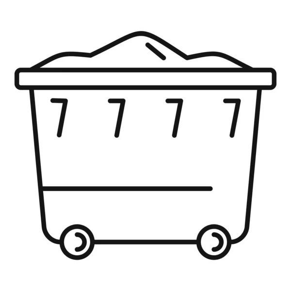 Icône du conteneur à ordures, style contour — Image vectorielle