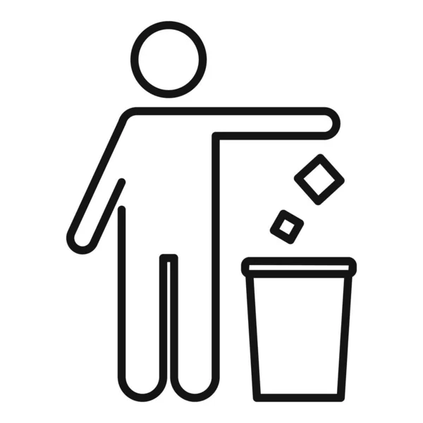 Recycling process icon, outline style — Stock Vector
