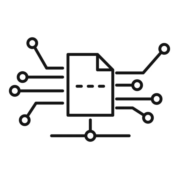 File data icon, outline style — Stock Vector