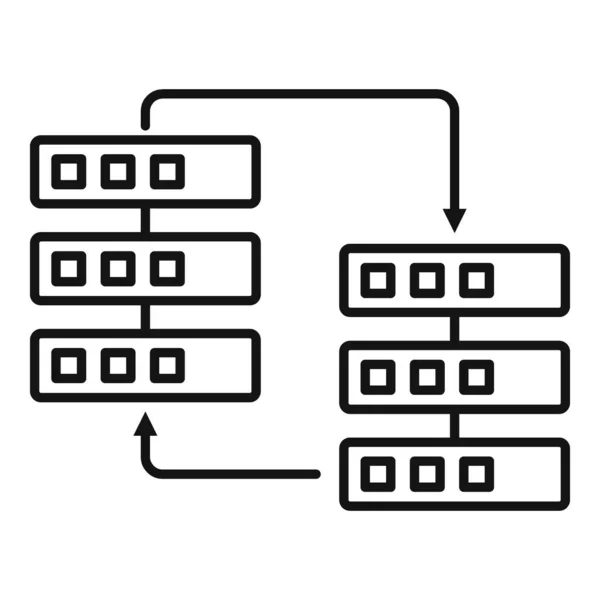 Icona connessione server, stile contorno — Vettoriale Stock