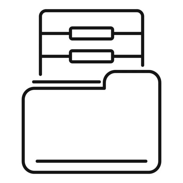 Ikona složky počítače, styl osnovy — Stockový vektor