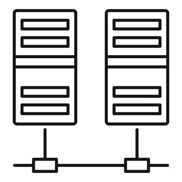 Icona connessione rete server, stile contorno — Vettoriale Stock
