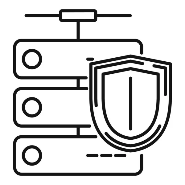 Ícone do escudo da proteção do servidor, estilo do esboço —  Vetores de Stock