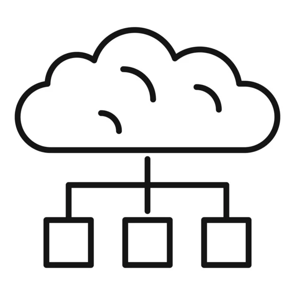 Cloud data hosting icon, outline style