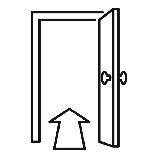 Porte icône d'entrée, style contour — Image vectorielle