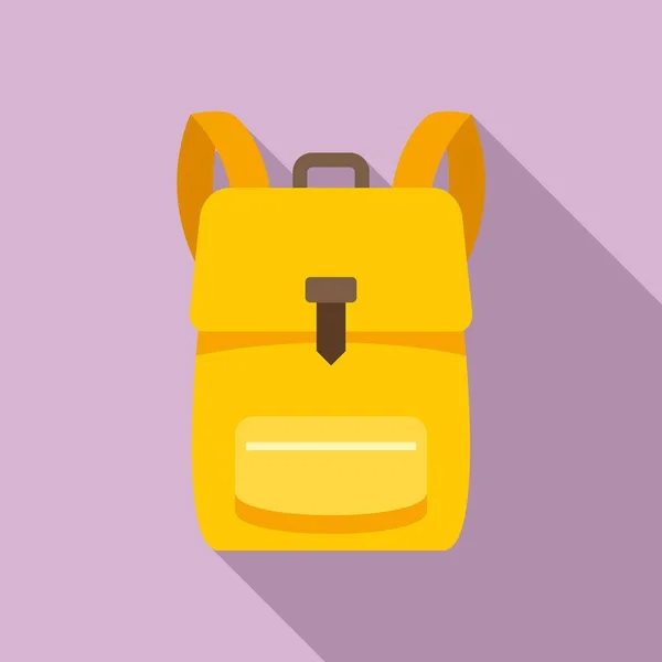 Ícone mochila escolar, estilo plano — Vetor de Stock