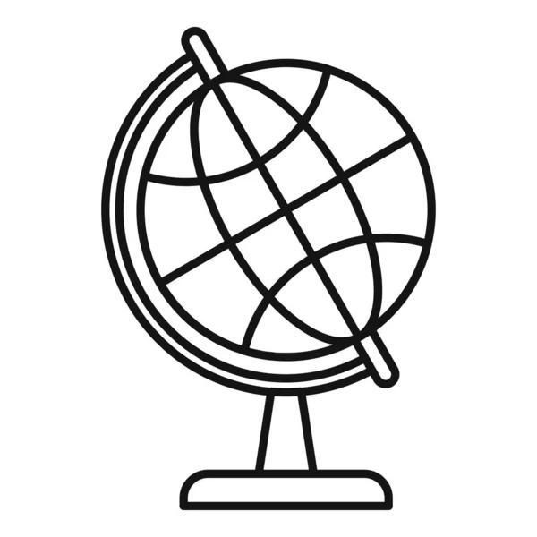 School globe icon, outline style — Stock Vector