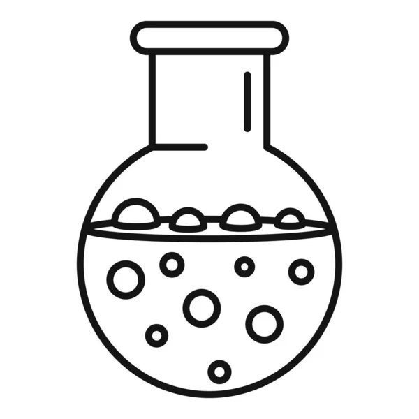 Химическая кипящая фляжка иконка, стиль контура — стоковый вектор