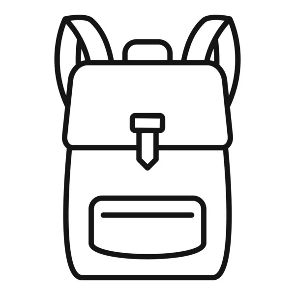 School backpack icon, outline style — Stock Vector