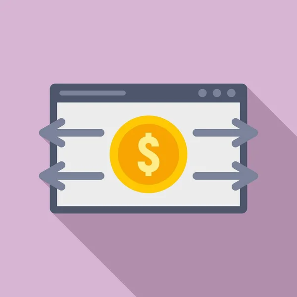 Ícone de transferência de dinheiro da Web, estilo plano —  Vetores de Stock
