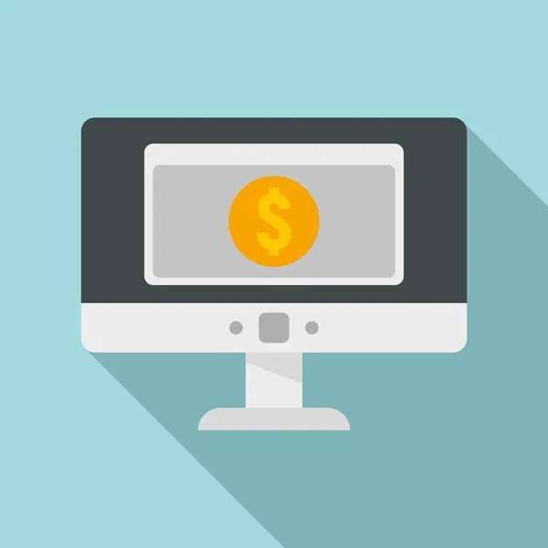 Ícone de transferência de dinheiro online, estilo plano —  Vetores de Stock