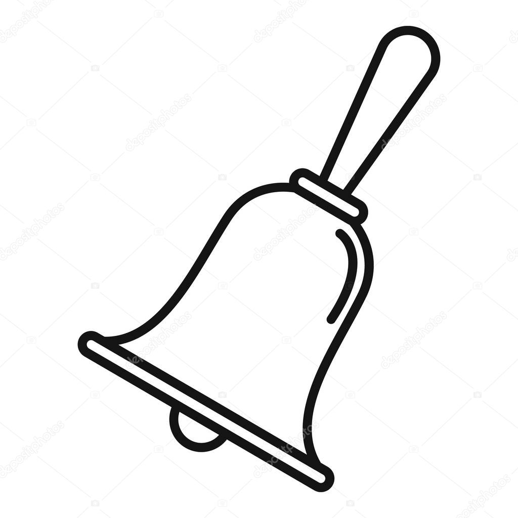 School lesson bell icon, outline style