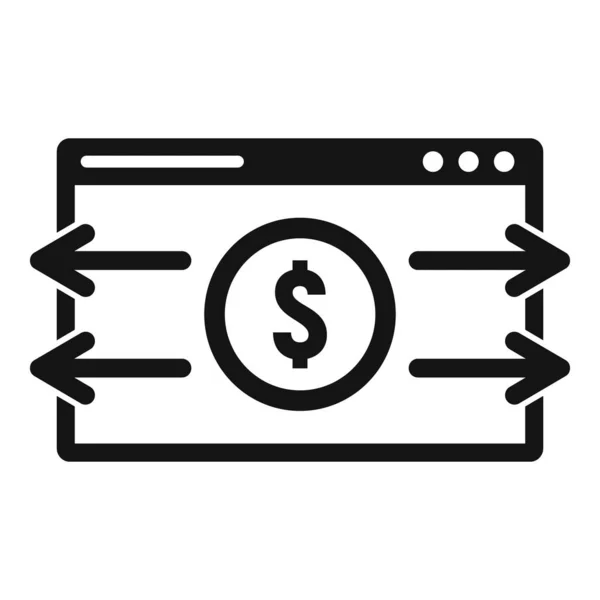 Web money transfer icon, simple style — Stock Vector