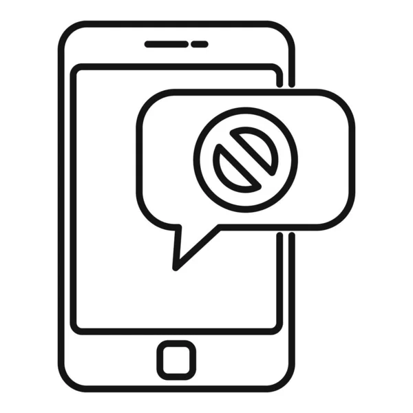 Εικονίδιο τηλεφωνικής ανεργίας sms, στυλ περίγραμμα — Διανυσματικό Αρχείο