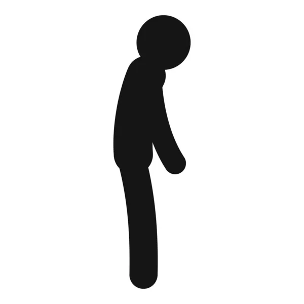 Jednoduchá ikona depresivního muže, jednoduchý styl — Stockový vektor