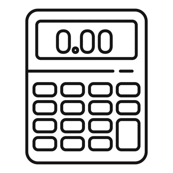 Zero finance calculator pictogram, overzicht stijl — Stockvector