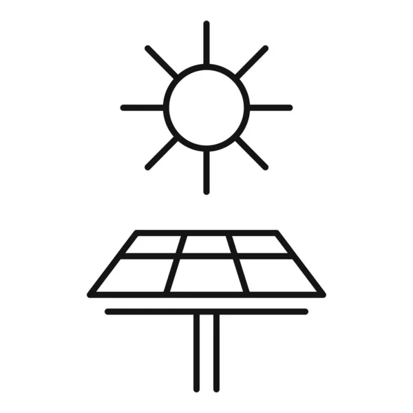 Icona pannello solare, stile contorno — Vettoriale Stock